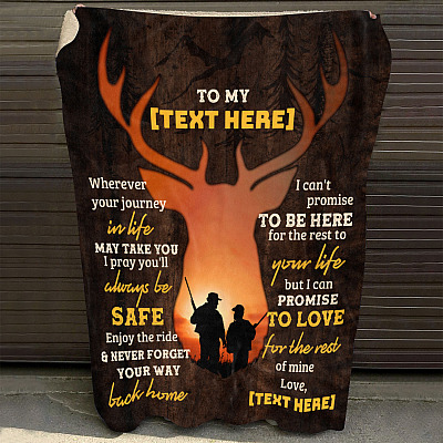Alternative view of Personalized From Dad To My Son Saying Hunting Partners Saying Blanket - Father Son Matching Hunting Blanket