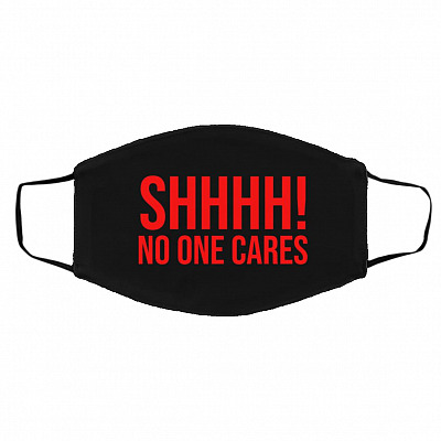 Shh Mask, Black, Cloth Face Cover – Medium/Large