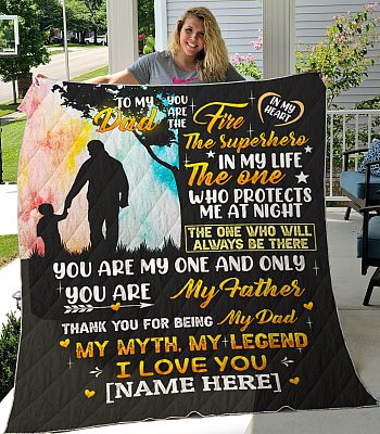 Alternative view of Personalized to My Dad You Are My Superhero Fleece Blanket - Sherpa Blanket - Woven Blanket