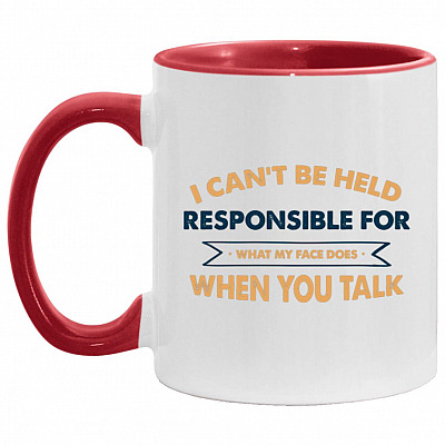 Responsible Accent Mug, White/Red, 11 oz. Accent Mug