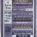 Daughter to My Dad Everything Blanket, White, Cozy Plush Fleece Blanket - 50x60