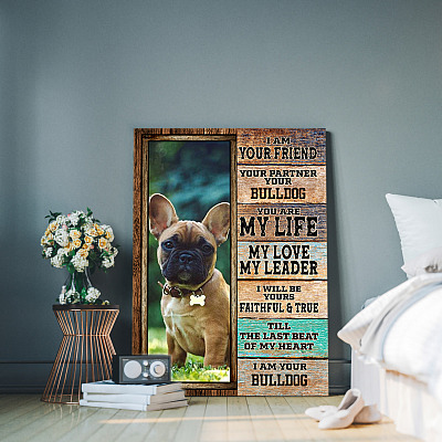 Alternative view of Personalized Photo Dog I Am Your Friend Your Partner Framed Canvas Prints - Custom Dog Name Unframed Poster