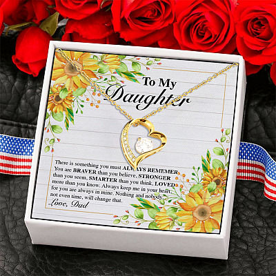 To My Daughter From Dad Forever Love Pendant Necklace