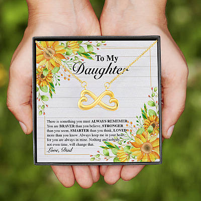 To My Daughter From Dad Infinity Heart Pendant Necklace