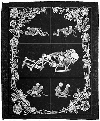 Skeleton Blanket, White, Cozy Plush Fleece Blanket - 50x60