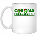 Drink Killer Virus Quarantined Coffee Mug, White, 11 oz. White Mug