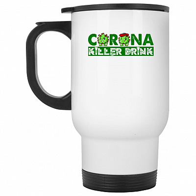 14 oz. White Travel Mug