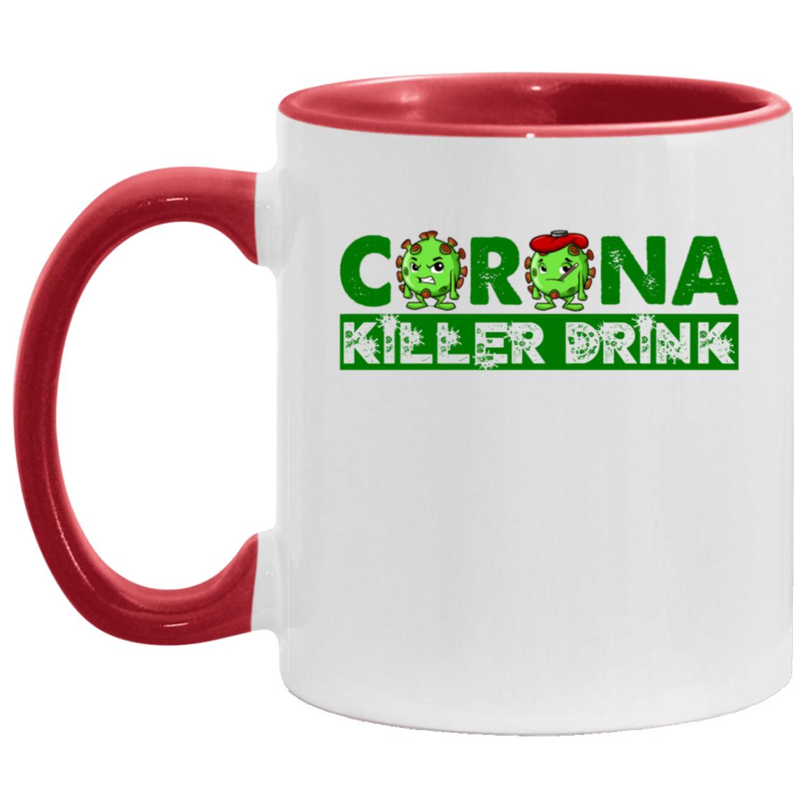 Drink Killer Virus Quarantined Accent Mug, White/Red, 11 oz. Accent Mug