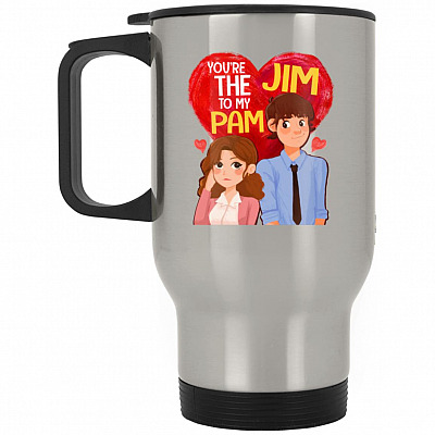 14 oz. Silver Travel Mug