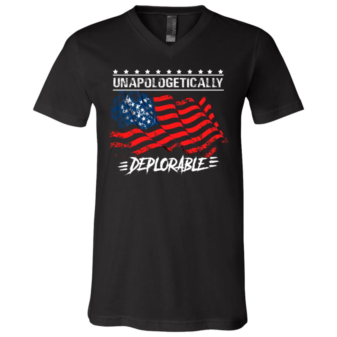 Unapologetically Deplorable, Black, V-Neck T-Shirt