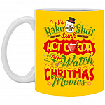 Let's Drink Hot Cocoa, Athletic Gold, 11 oz. White Mug