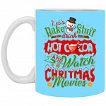 Let's Drink Hot Cocoa, Columbia Blue, 11 oz. White Mug