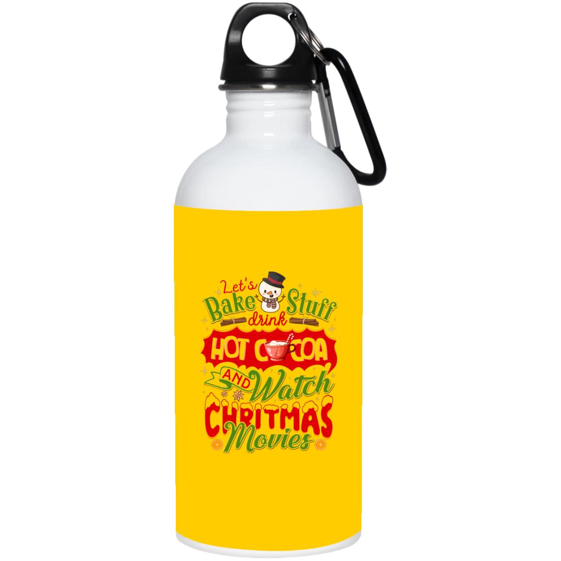 Let's Drink Hot Cocoa, Athletic Gold, 20 oz. Stainless Water Bottle