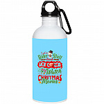 Let's Drink Hot Cocoa, Columbia Blue, 20 oz. Stainless Water Bottle