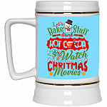 Let's Drink Hot Cocoa, Columbia Blue, 22 oz. Beer Stein