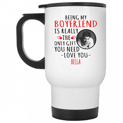 14 oz. White Travel Mug