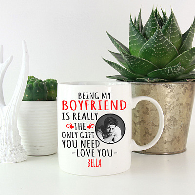 Personalized Custom Photo Being My Boyfriend Is Really The Only Gift You Need Ceramic Mug - Valentine Gift For Him