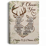 Personalized I Choose You Framed Canvas - Unframed Poster - Custom Deer Hunting I Choose You Wall Art, White, 0.75'' Framed Canvas