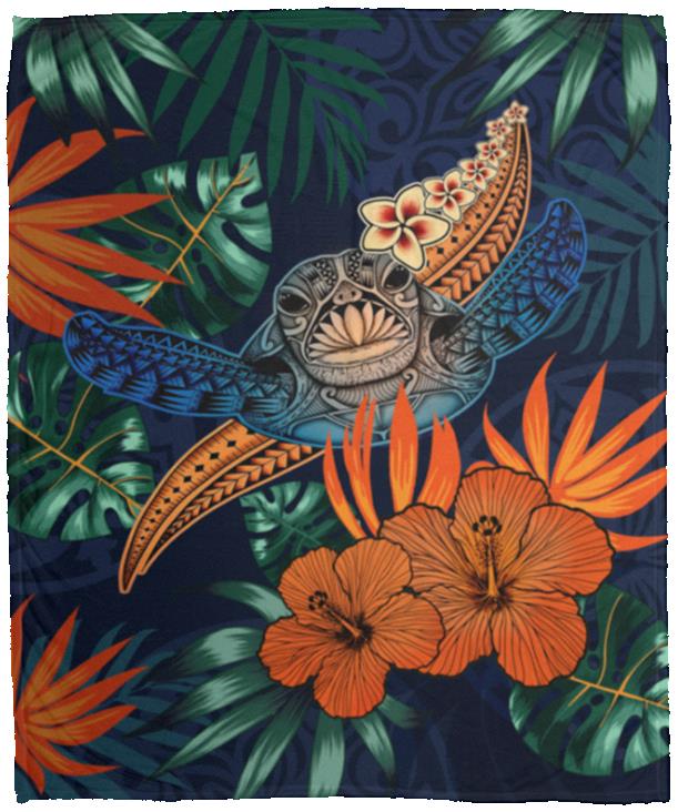 Turtle Hawaii Fleece Blanket, White, Cozy Plush Fleece Blanket - 50x60 Turtle Hawaii Fleece Blanket, White, Cozy Plush Fleece Blanket - 50x60