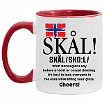 Skal What Norwegians Say Accent Mug, White/Red, 11 oz. Accent Mug