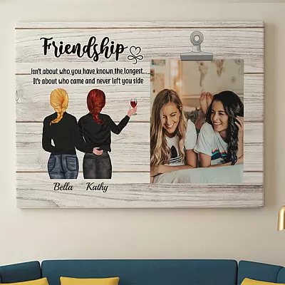 Custom Photo Bestie Framed Canvas - Friendship Isn't About Who You Have Known The Longest Unframed Poster