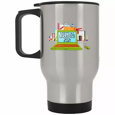 14 oz. Silver Travel Mug