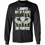 I Jumped Out Of Planes On Purpose Hoodie, Black, Long Sleeve