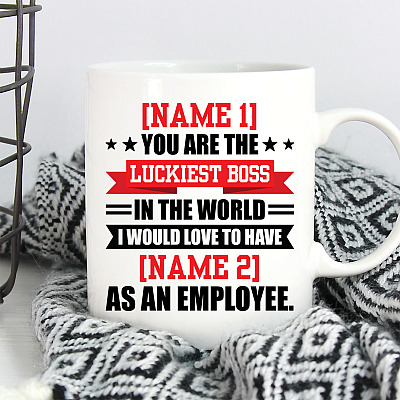 Alternative view of Personalized Funny Gift Boss You Are Luckiest Boss in the World Ceramic Coffee Mug - Water Bottle