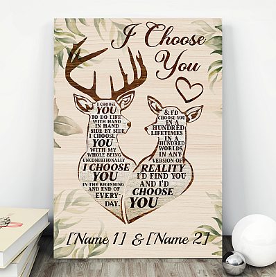 Alternative view of Personalized I Choose You Framed Canvas - Unframed Poster - Custom Deer Hunting I Choose You Wall Art