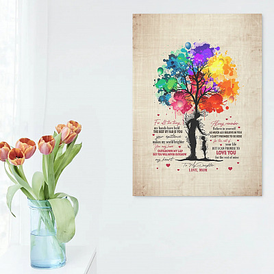 Alternative view of For All The Things My Hand Held Always Remember Believe In Yourself Framed Canvas - Unframed Poster - To My Daughter Gift