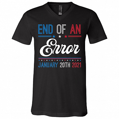 End Of An Error January 20th, Black, V-Neck T-Shirt