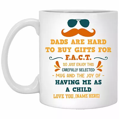 Dads Mug, White, 11 oz. White Mug