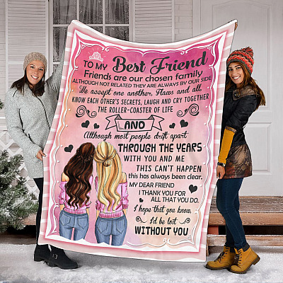 Alternative view of To My Best Friend Friends Are Our Chosen Family Fleece Blanket - Sherpa Blanket - Woven Blanket