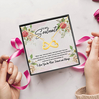 Alternative view of To My Soulmate When I Say I Love You More To My Girlfriend My Future Wife Infinity Heart Pendant Necklace