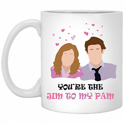 Jim To Pam Mug, White, 11 oz. White Mug