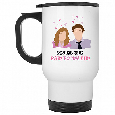 14 oz. White Travel Mug