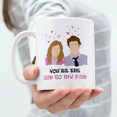 Alternative view of You're The Jim To My Pam Office Movie Ceramic Coffee Mug - Valentine's Day Gift For Him - Couple Mug
