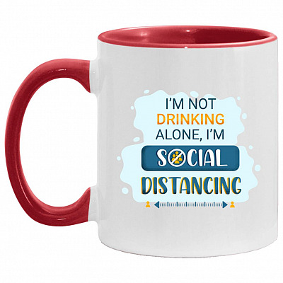 AM11OZ Accent Mug, White/Red, 11 oz. Accent Mug