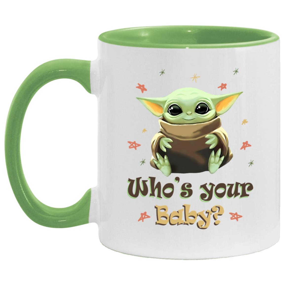 Baby Accent Mug, White/Light Green, 11 oz. Accent Mug