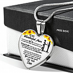 From Son To My Wonderful Mom I Am Because You Are So Much Of Me Sunflower Luxury Heart Pendant Necklace - Heart Luxury Necklace (Silver)