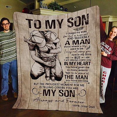 Alternative view of Dad to My Son I Closed My Eyes for But a Moment and Suddenly a Man Fleece Blanket - Mink Blanket