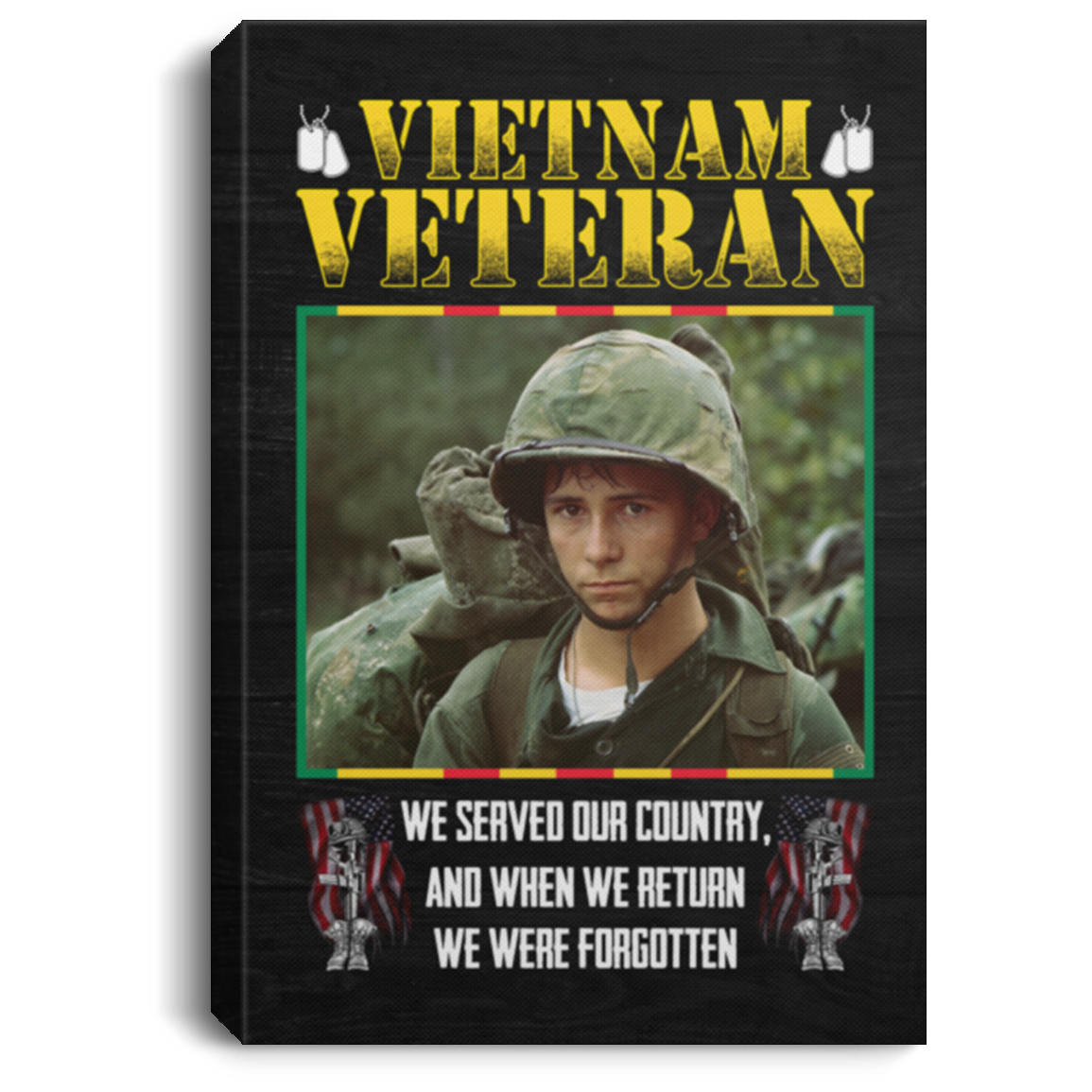 Personalized Photo Vietnam Veteran We Served Our Country and When We Return Framed Canvas - Unframed Poster, White, 0.75'' Framed Canvas