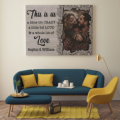 Alternative view of Custom Photo This Is Us A Whole Lot Of Love Gallery Wrapped Framed Canvas Prints - Unframed Poster