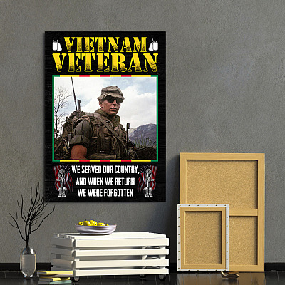 Alternative view of Personalized Photo Vietnam Veteran We Served Our Country and When We Return Framed Canvas - Unframed Poster