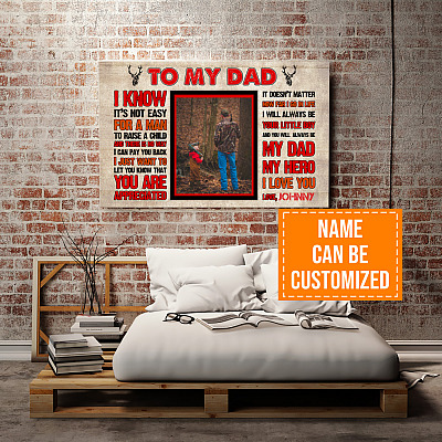 Alternative view of Custom Photo To My Dad You Are Appreciated Wrapped Framed Canvas Prints - Unframed Poster - Wall Art
