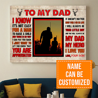 Custom Photo To My Dad You Are Appreciated Wrapped Framed Canvas Prints - Unframed Poster - Wall Art
