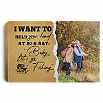 Custom Photo I Want to Hold Your Hand Framed Canvas Prints - Unframed Poster - Home Decor Wall Art, White, 0.75'' Framed Canvas