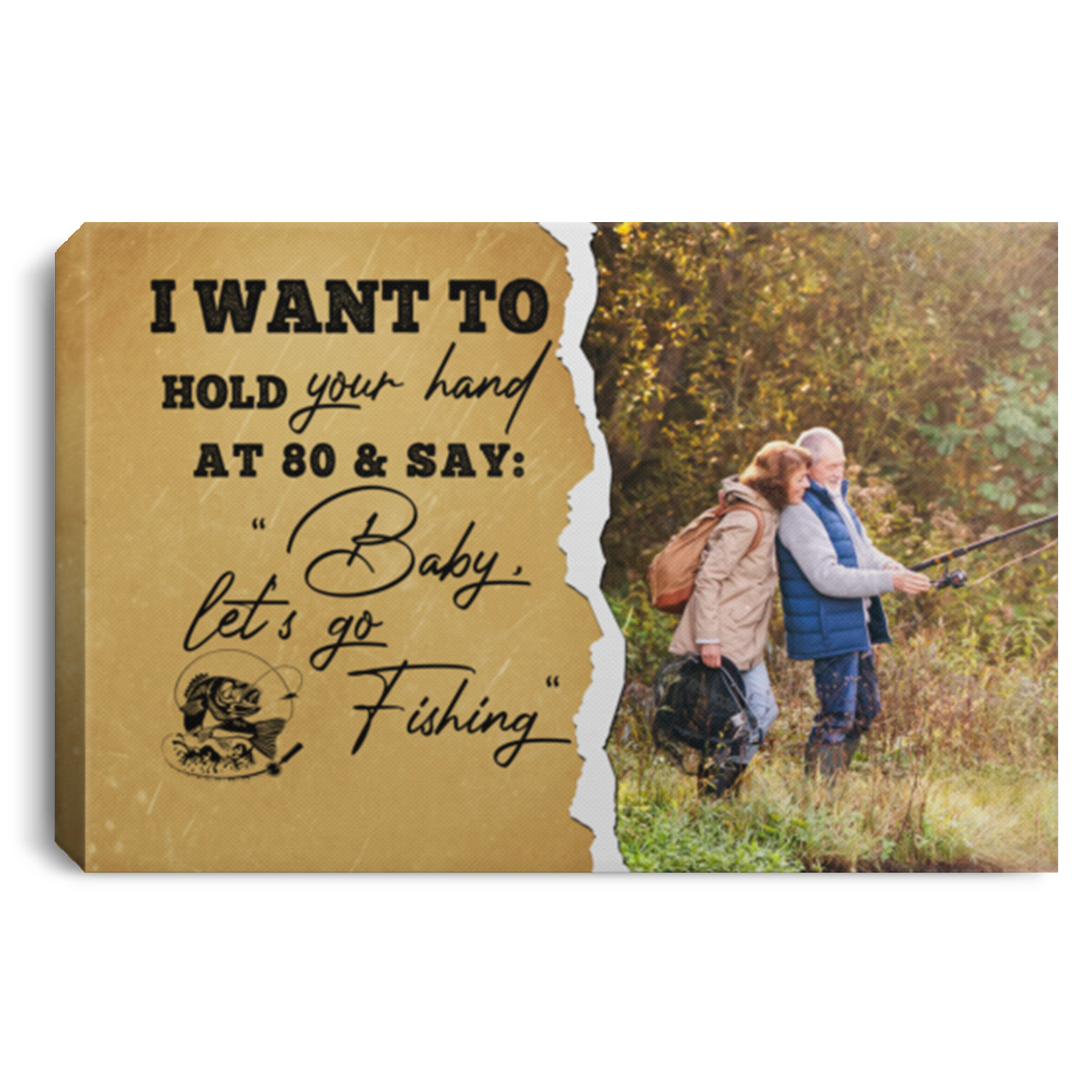 Custom Photo I Want to Hold Your Hand Framed Canvas Prints - Unframed Poster - Home Decor Wall Art, White, 0.75'' Framed Canvas