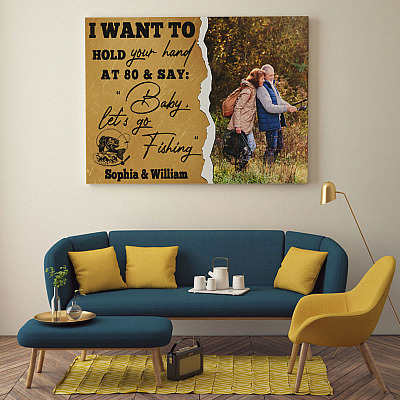 Alternative view of Custom Photo I Want to Hold Your Hand Framed Canvas Prints - Unframed Poster - Home Decor Wall Art