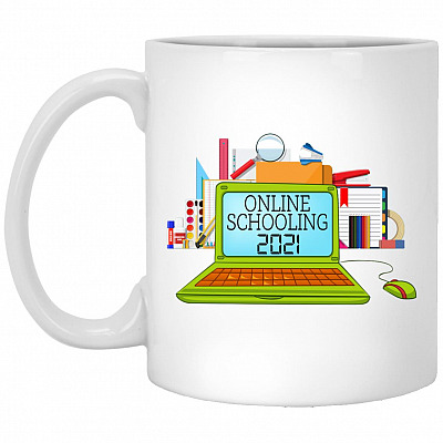 Online Schooling 2021 Quarantined Coffee Mug, White, 11 oz. White Mug